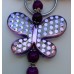 Sleutel, tassenhanger paars met vlinders